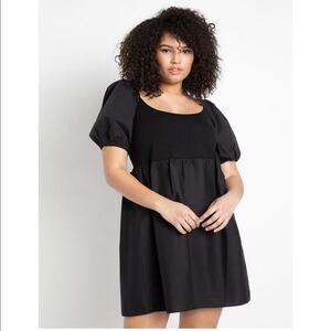 Eloquii black puff sleeve dress size 16 NWT